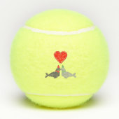 かわいいクリスマスキスをするシール テニスボール (裏面)