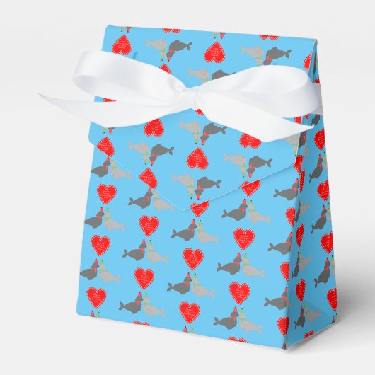 かわいいクリスマスキスをするシール フェイバーボックス (正面サイド)