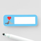 かわいいクリスマスキスをするシール 名札 (インサイチュ)