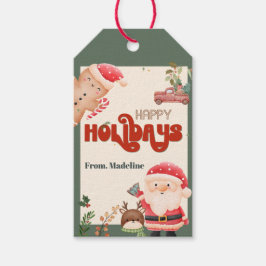 かわいいクリスマスキッズサンタホリデーパーティーの招待 ギフトタグ