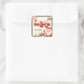 かわいいクリスマスキッズサンタホリデーパーティーの招待 スクエアシール (バッグ)