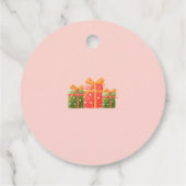 かわいいクリスマスキッズサンタホリデーパーティーの招待 フェイバータグ (裏面)