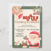 かわいいクリスマスキッズサンタホリデーパーティーの招待 招待状 (正面)