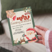 かわいいクリスマスキッズサンタホリデーパーティーの招待 招待状