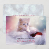 かわいいクリスマスキッテンパーティーの招待状 招待状 (正面/裏面)