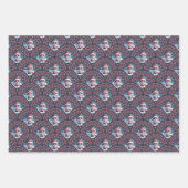 かわいいクリスマスキツネアールデコドットマンダラスカロプス ラッピングペーパーシート (正面3)