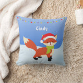 かわいいクリスマスキツネオンスノー装飾用クッション クッション (ブランケット)