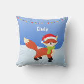 かわいいクリスマスキツネオンスノー装飾用クッション クッション (正面)
