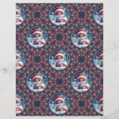 かわいいクリスマスキツネドットマンダラダイヤモンドタイル (正面)