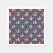 かわいいクリスマスキツネドットマンダラデコファン紙 スタンダードカクテルナプキン (正面)