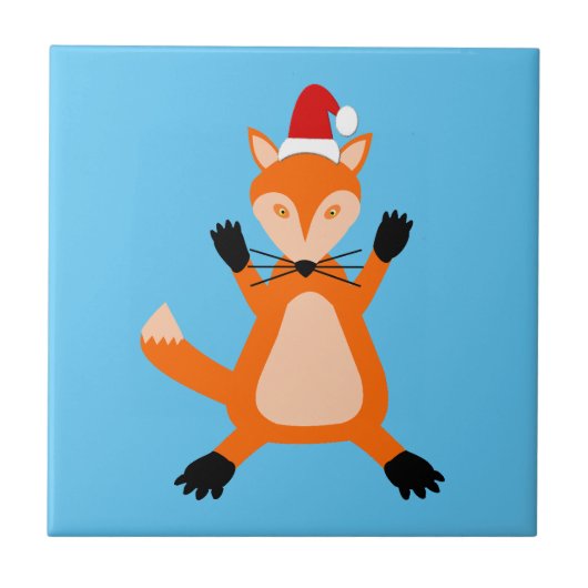 かわいいクリスマスキツネ タイル (正面)
