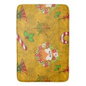 かわいいクリスマスキツネ バスマット (正面縦)