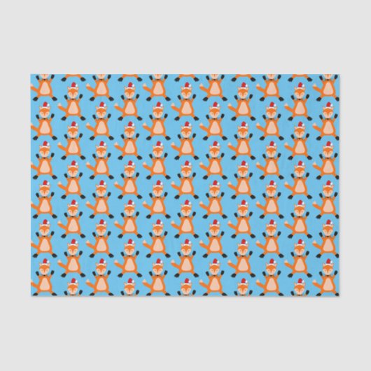 かわいいクリスマスキツネ パターン(の模様が)ある 薄葉紙 (正面)