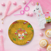 かわいいクリスマスキツネ ペーパープレート (パーティー)