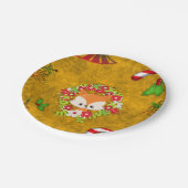 かわいいクリスマスキツネ ペーパープレート (アングル)