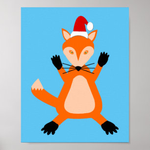 かわいいクリスマスキツネ ポスター