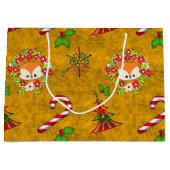 かわいいクリスマスキツネ ラージペーパーバッグ (正面)