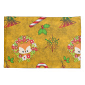 かわいいクリスマスキツネ 枕カバー (裏面)