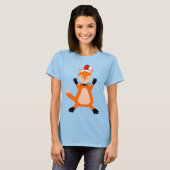 かわいいクリスマスキツネ Tシャツ (正面フル)