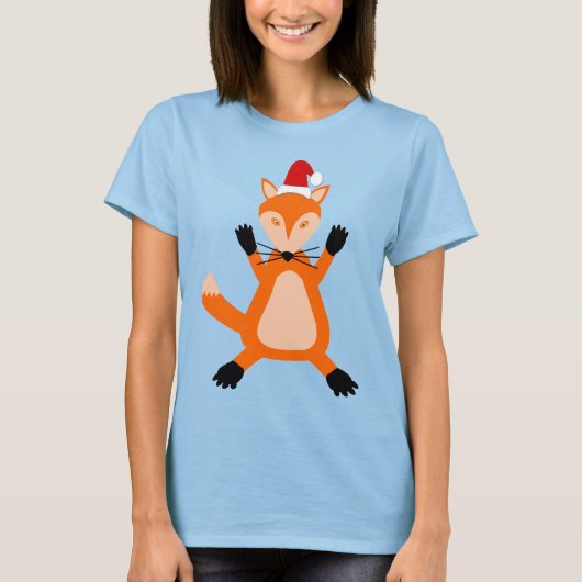 かわいいクリスマスキツネ Tシャツ (正面)