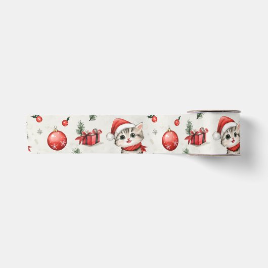 かわいいクリスマスキティサテンリボン サテンリボン (正面)