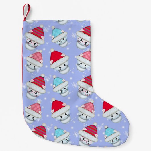 かわいいクリスマスキティー スモールクリスマスストッキング (正面)