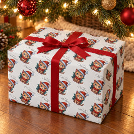 かわいいクリスマスキテンの包装紙 ラッピングペーパー