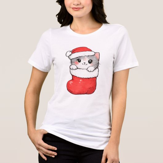 かわいいクリスマスキテン トライブレンドTシャツ (正面)