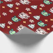 かわいいクリスマスキャッツ&スターラッピング紙 ラッピングペーパー (角)