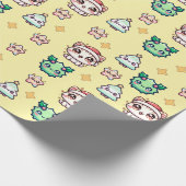 かわいいクリスマスキャッツ&スターラッピング紙 ラッピングペーパー (角)