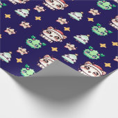 かわいいクリスマスキャッツ&スターラッピング紙 ラッピングペーパー (角)