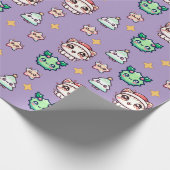 かわいいクリスマスキャッツ&スターラッピング紙 ラッピングペーパー (角)