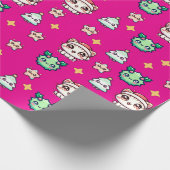 かわいいクリスマスキャッツ&スターラッピング紙 ラッピングペーパー (角)