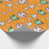 かわいいクリスマスキャッツ&スターラッピング紙 ラッピングペーパー (角)