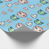 かわいいクリスマスキャッツ&スターラッピング紙 ラッピングペーパー (角)