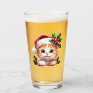 かわいいクリスマスキャットオーナメント-フェスティバルホリデーギフト タンブラーグラス