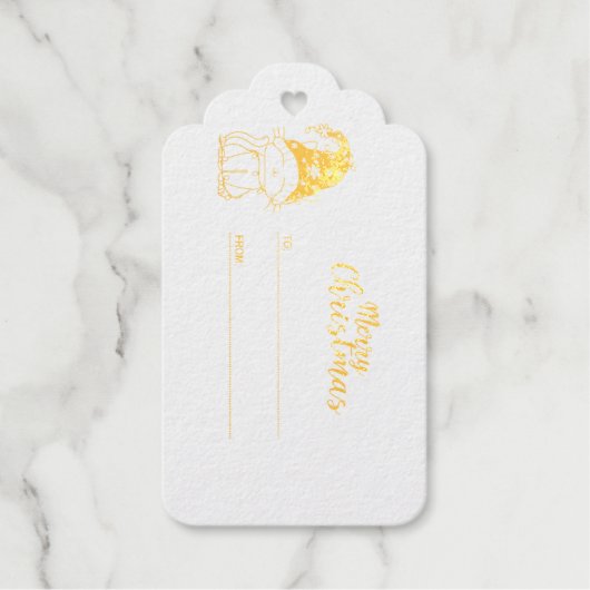 かわいいクリスマスキャットギフトラベル ギフトタグ (正面)