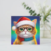 かわいいクリスマスキャットサンタクロース–68265 招待状 (スタンド正面)