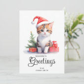 かわいいクリスマスキャットシーズンズホリデーカード シーズンカード (スタンド正面)