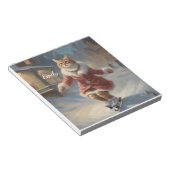 かわいいクリスマスキャットスケートで滑る ノートパッド (アングル)