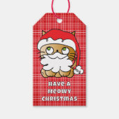 かわいいクリスマスキャットマンガおもしろいーことわざMeowy ギフトタグ (正面)