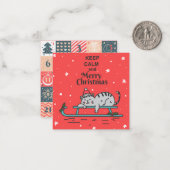 かわいいクリスマスキャット出現カレンダー ノートカード (正面/裏面インサイチュ)