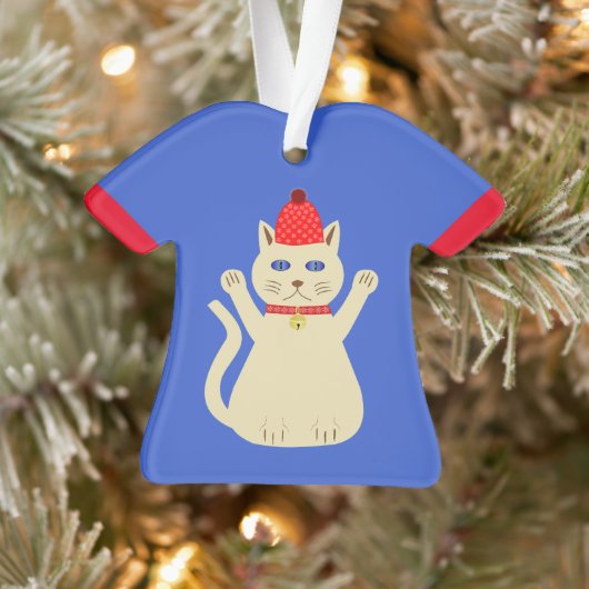 かわいいクリスマスキャット名前をカスタムする オーナメント (ツリー)