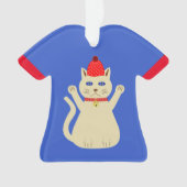 かわいいクリスマスキャット名前をカスタムする オーナメント (正面)