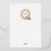 かわいいクリスマスキャット&ドッグホリーリース金ゴールド 箔シーズンカード (裏面)