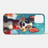 🎄🐶 かわいいクリスマスキャラクターの仔犬 あたたかなホリデーシーズン Case-Mate iPhoneケース (裏面 (横))