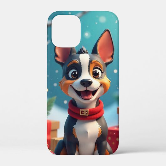 🎄🐶 かわいいクリスマスキャラクターの仔犬 あたたかなホリデーシーズン Case-Mate iPhoneケース (裏面)
