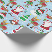かわいいクリスマスキャラクターキッズ ラッピングペーパー (角)