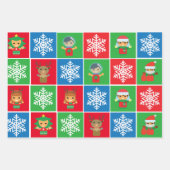 かわいいクリスマスキャラクターラッピング紙シート ラッピングペーパーシート (正面)