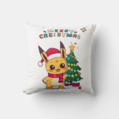 かわいいクリスマスキャラクター | アニメのホリデーアート クッション (正面)